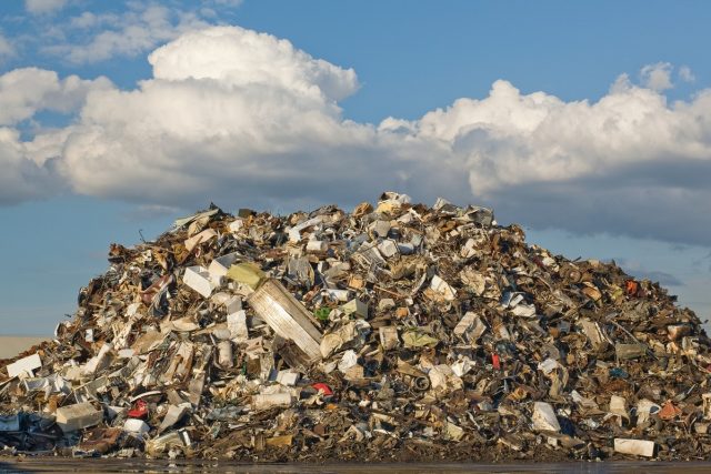 Scrap pile in scrap yard
